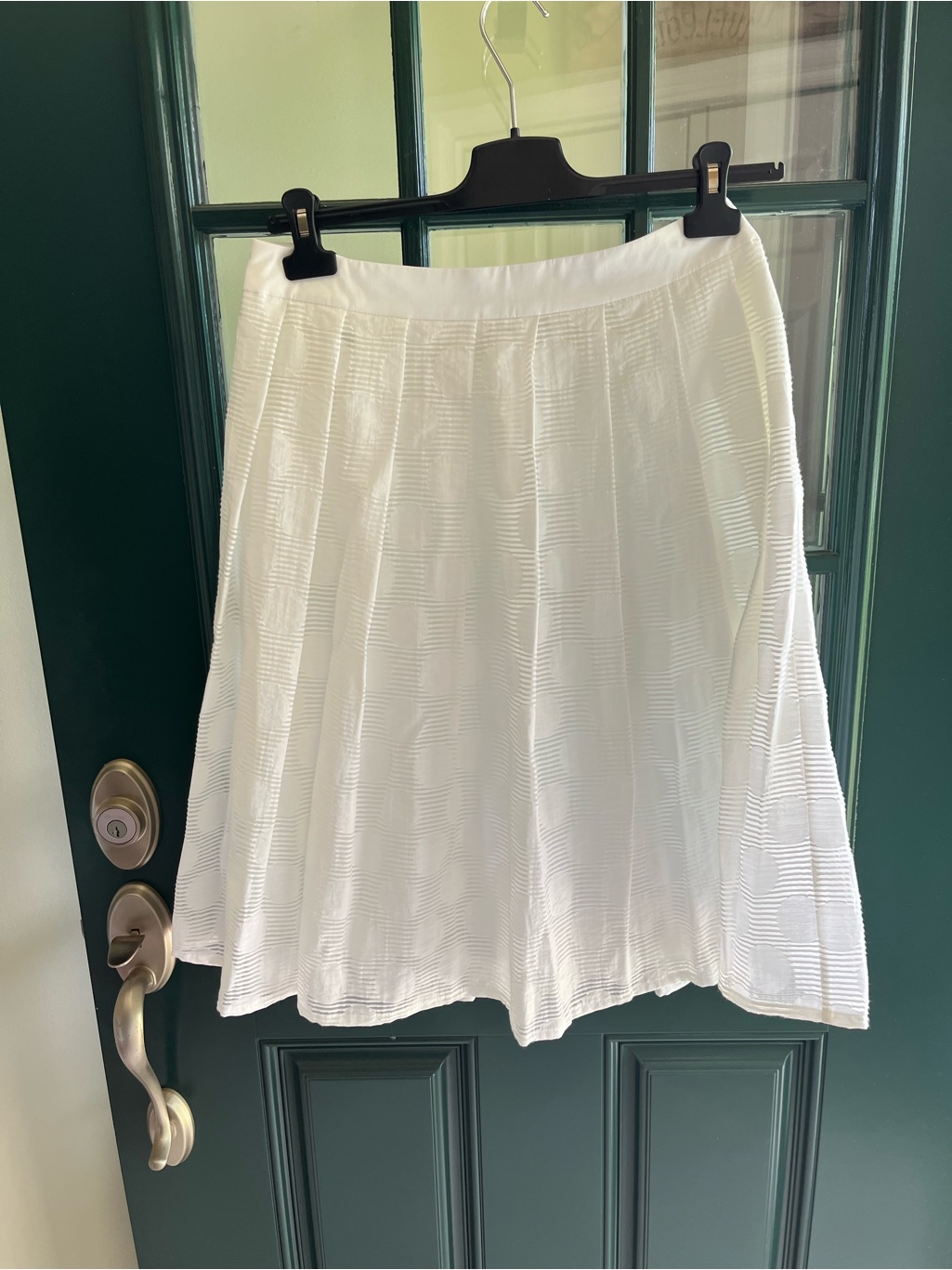 Perserico Sign White A-Line Textured Pleated Skirt